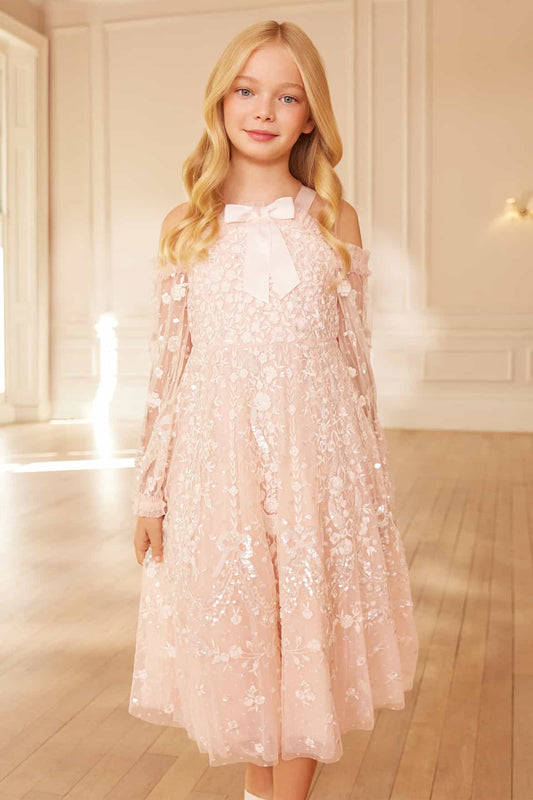 Adeline Off-Shoulder Kids Dress
