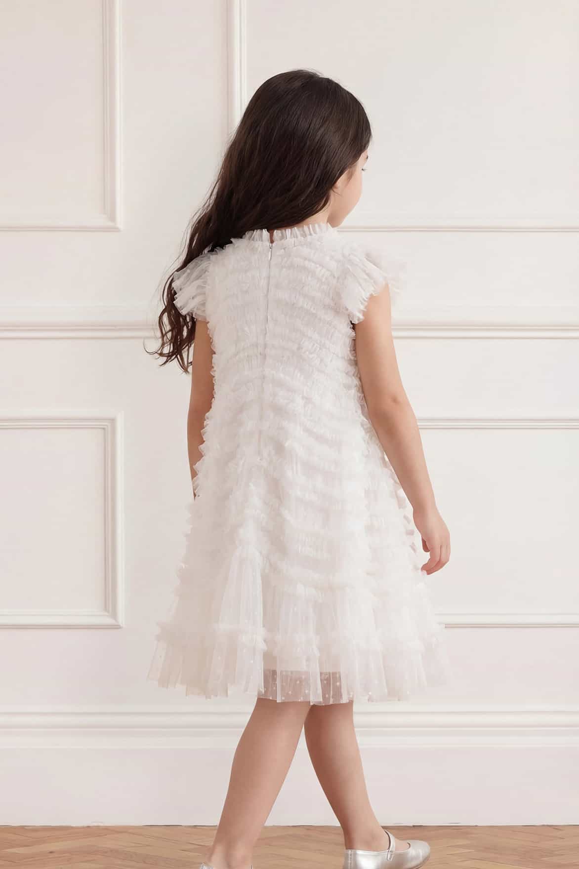 Amara Ruffle Sleeve Kids Dress