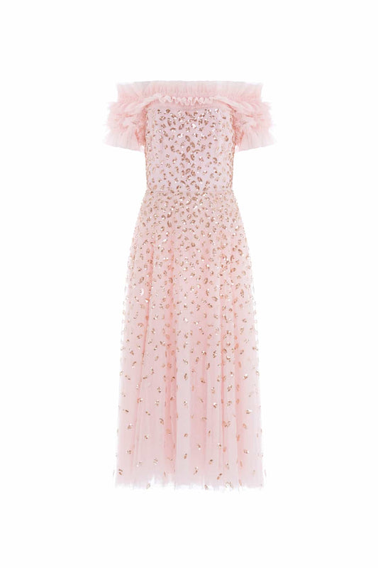 Autumn Leaves Off-Shoulder Ballerina Dress