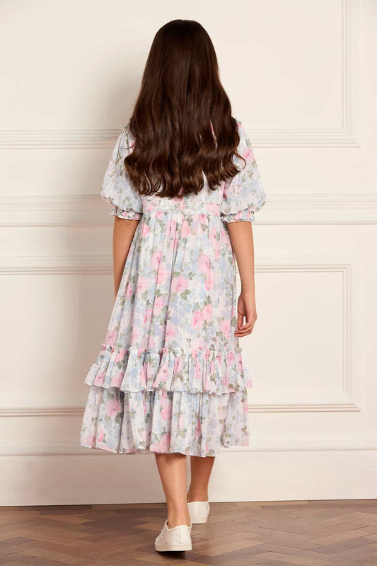 Camille's Garden Chiffon Smocked Kids Dress