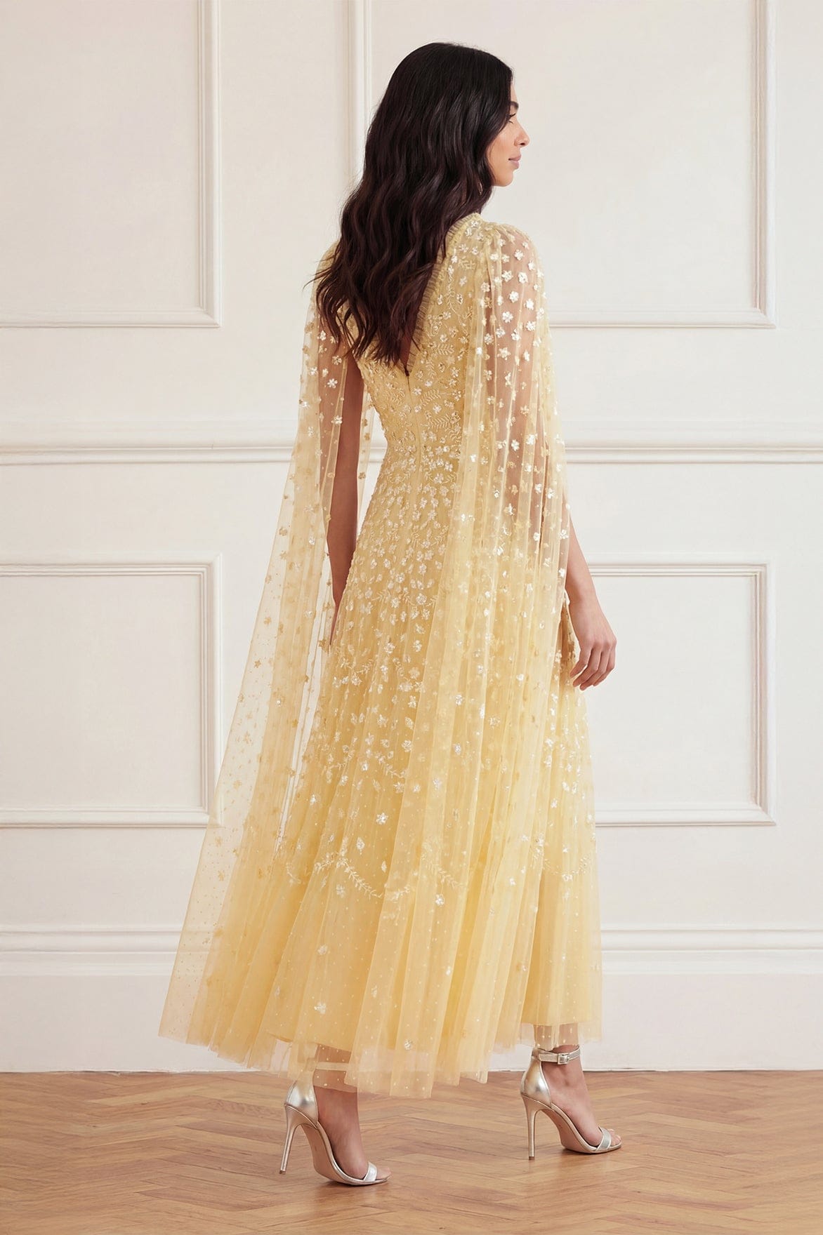 Clover Cape Sleeve Ankle Gown