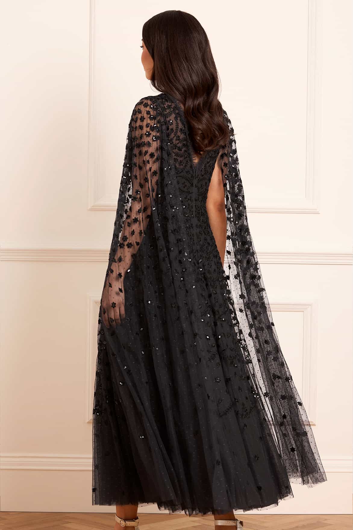 Clover Cape Sleeve Ankle Gown