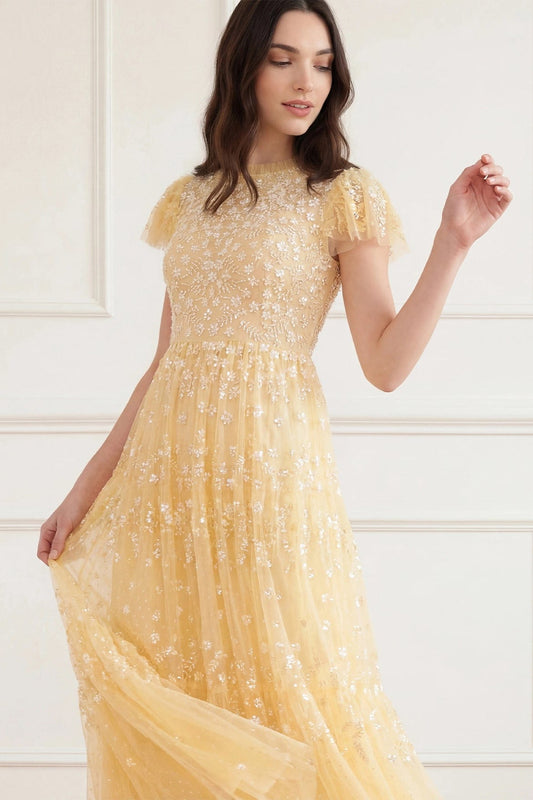 Clover Short Sleeve Ankle Gown