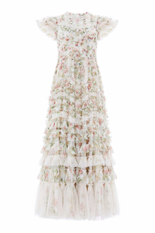 Colette's La Vie En Rose Round Neck Short Sleeve Gown