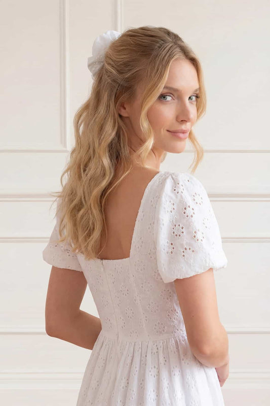 Cotton Broderie Scrunchie