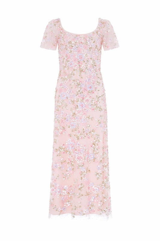 Dream Garland Puff Sleeve Ankle Gown