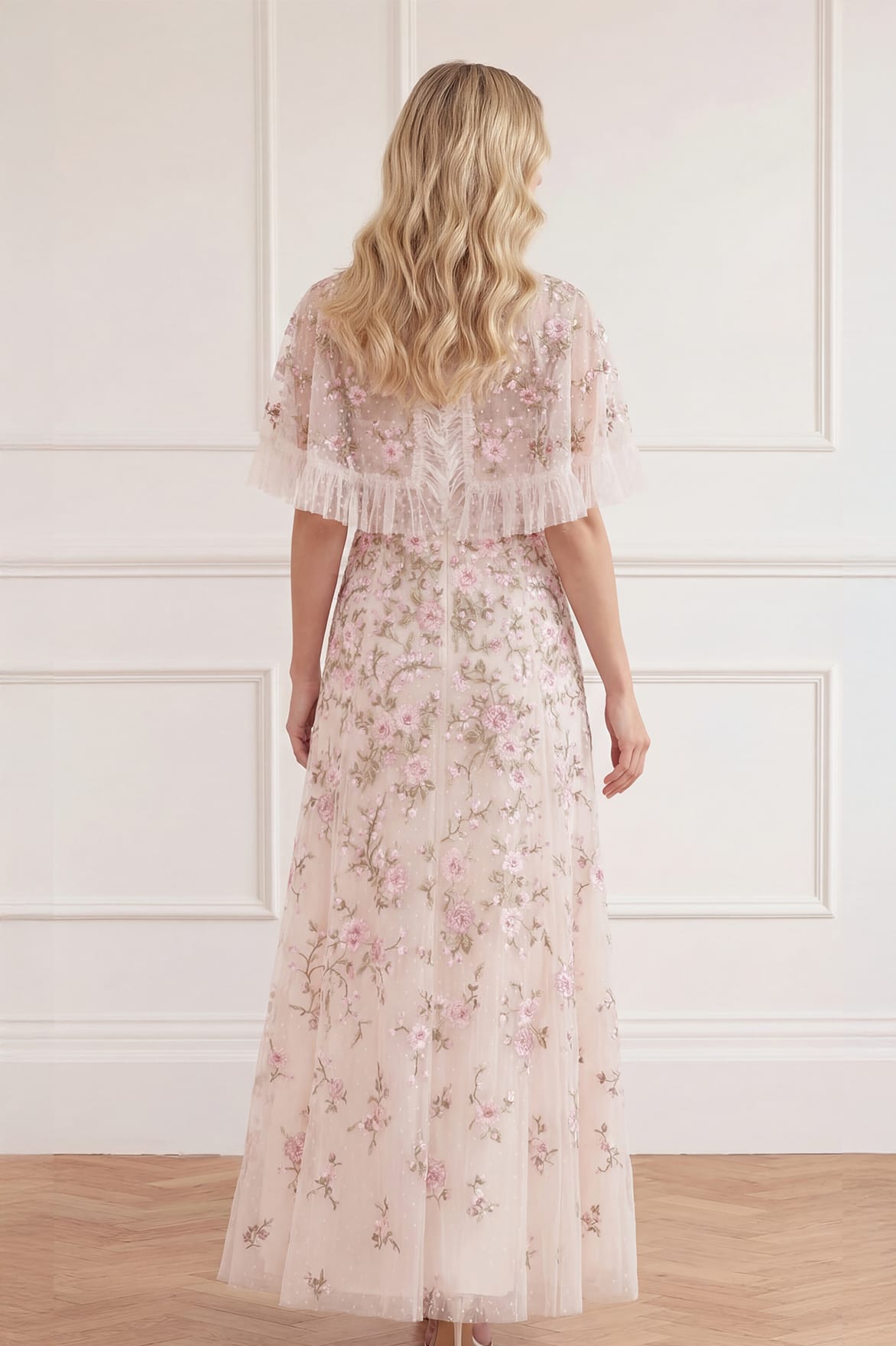 Eden Rose Cape Ankle Gown