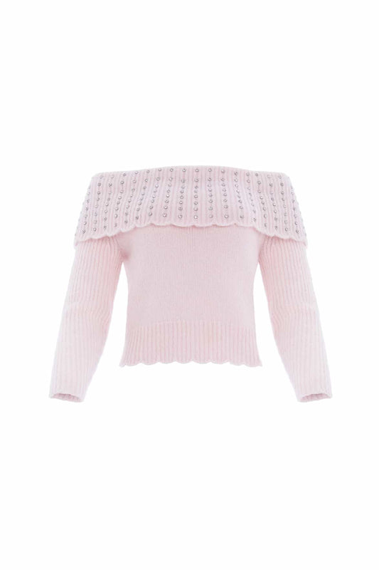 Embellished Bardot Jumper