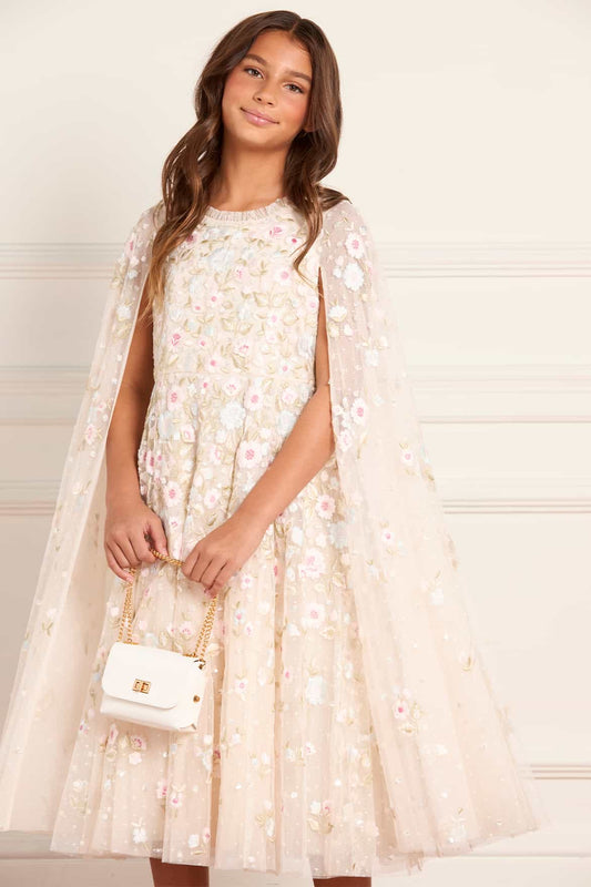 Ethereal Blooms Cape Kids Dress