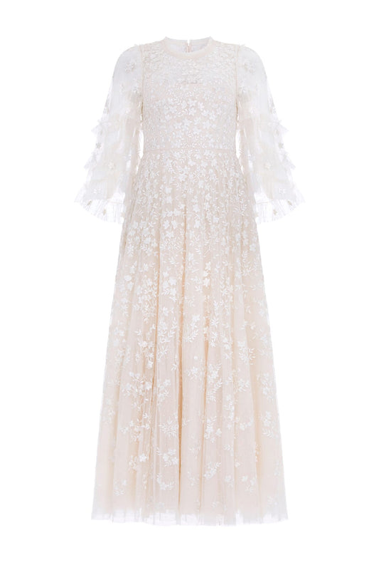 Everett Bloom Round Neck Ankle Gown