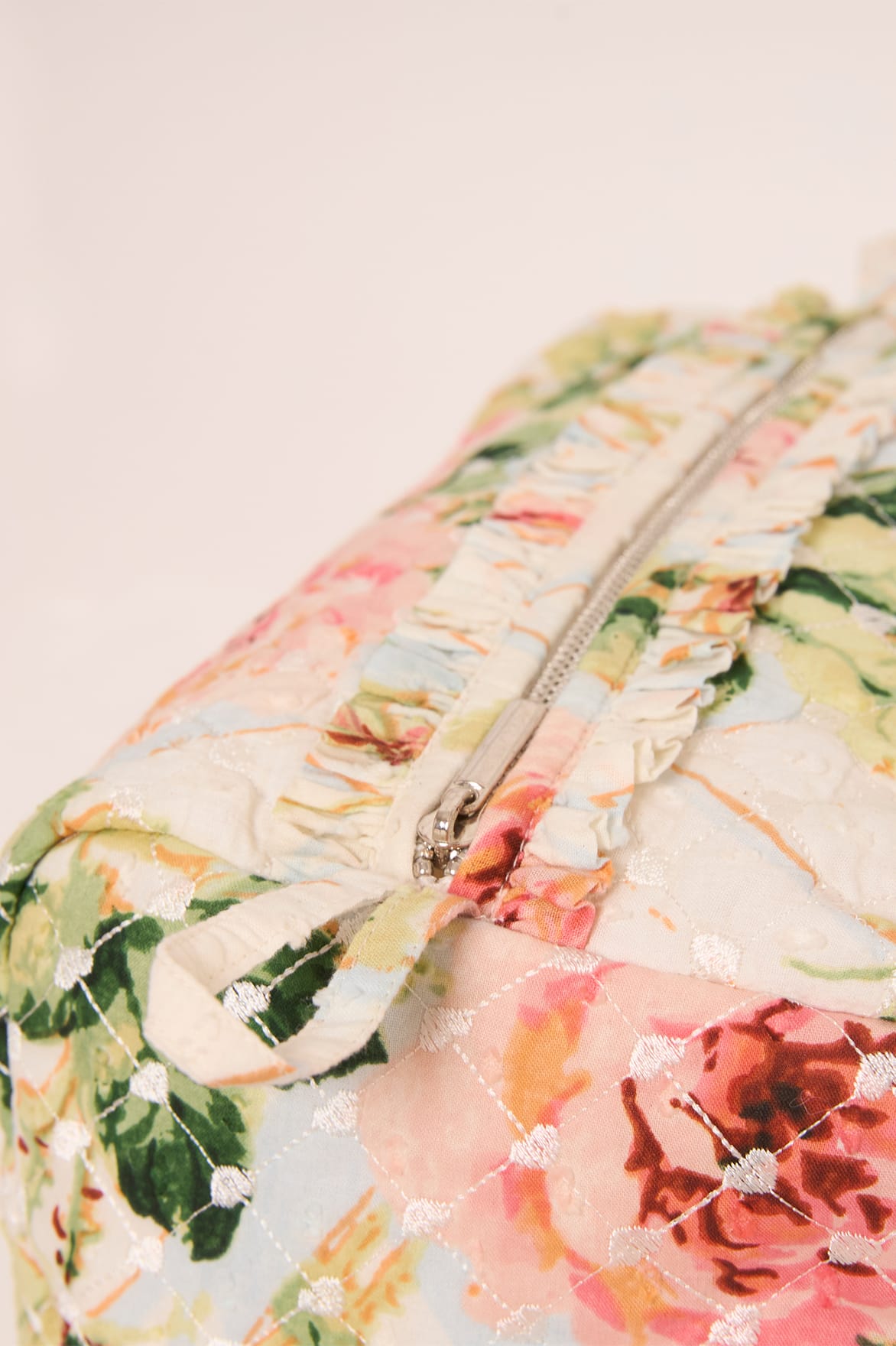 Harlequin Rose Medium Quilted Makeup Bag