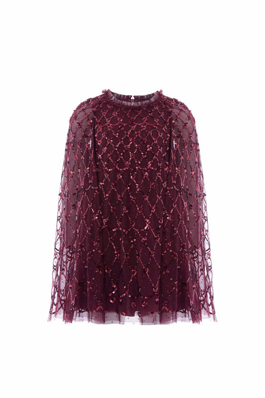 Heart Lattice Cape Kids Dress