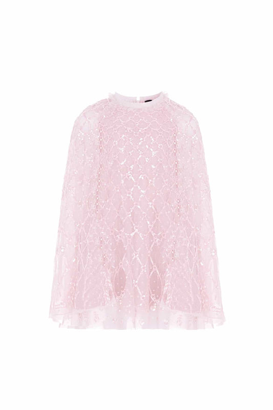 Heart Lattice Cape Kids Dress