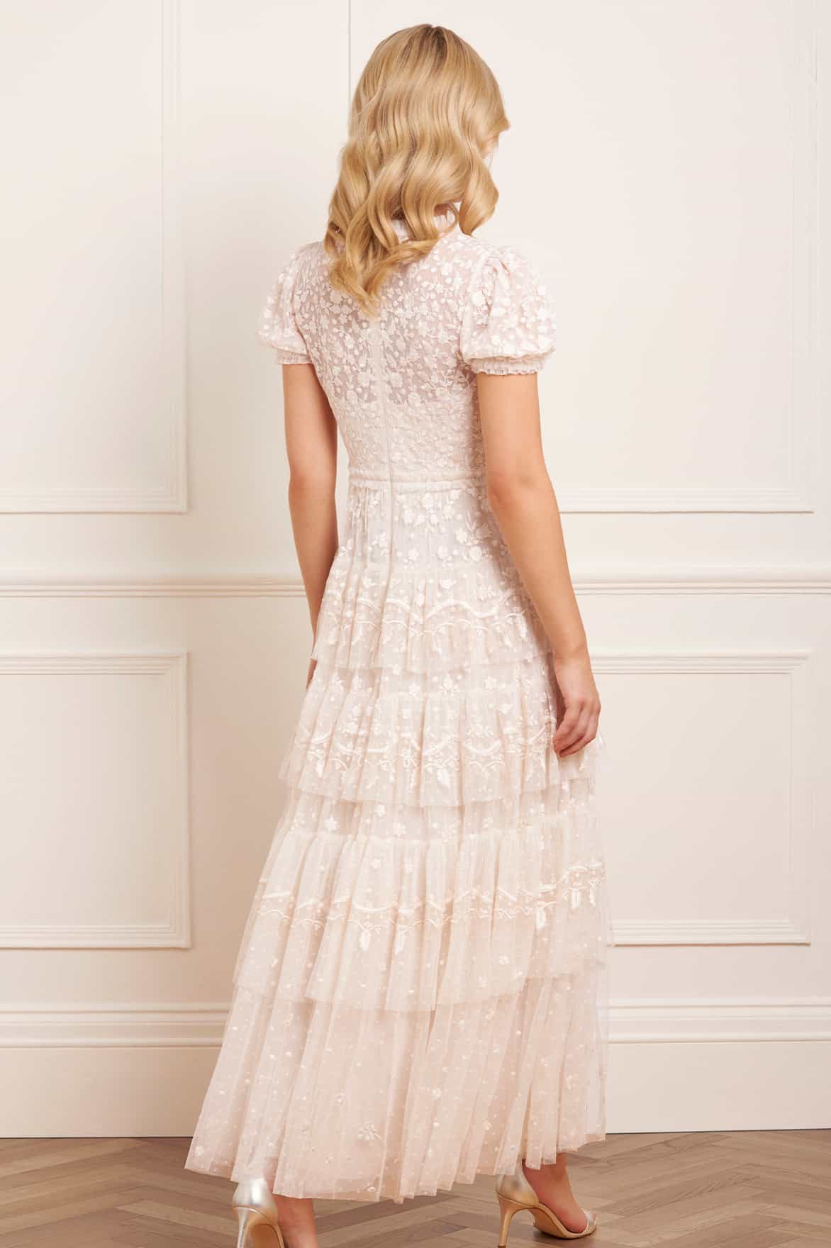 Layered Lace Ankle Gown