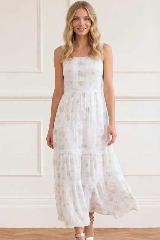 Magnolia Ditsy Sophia Bib Ankle Gown