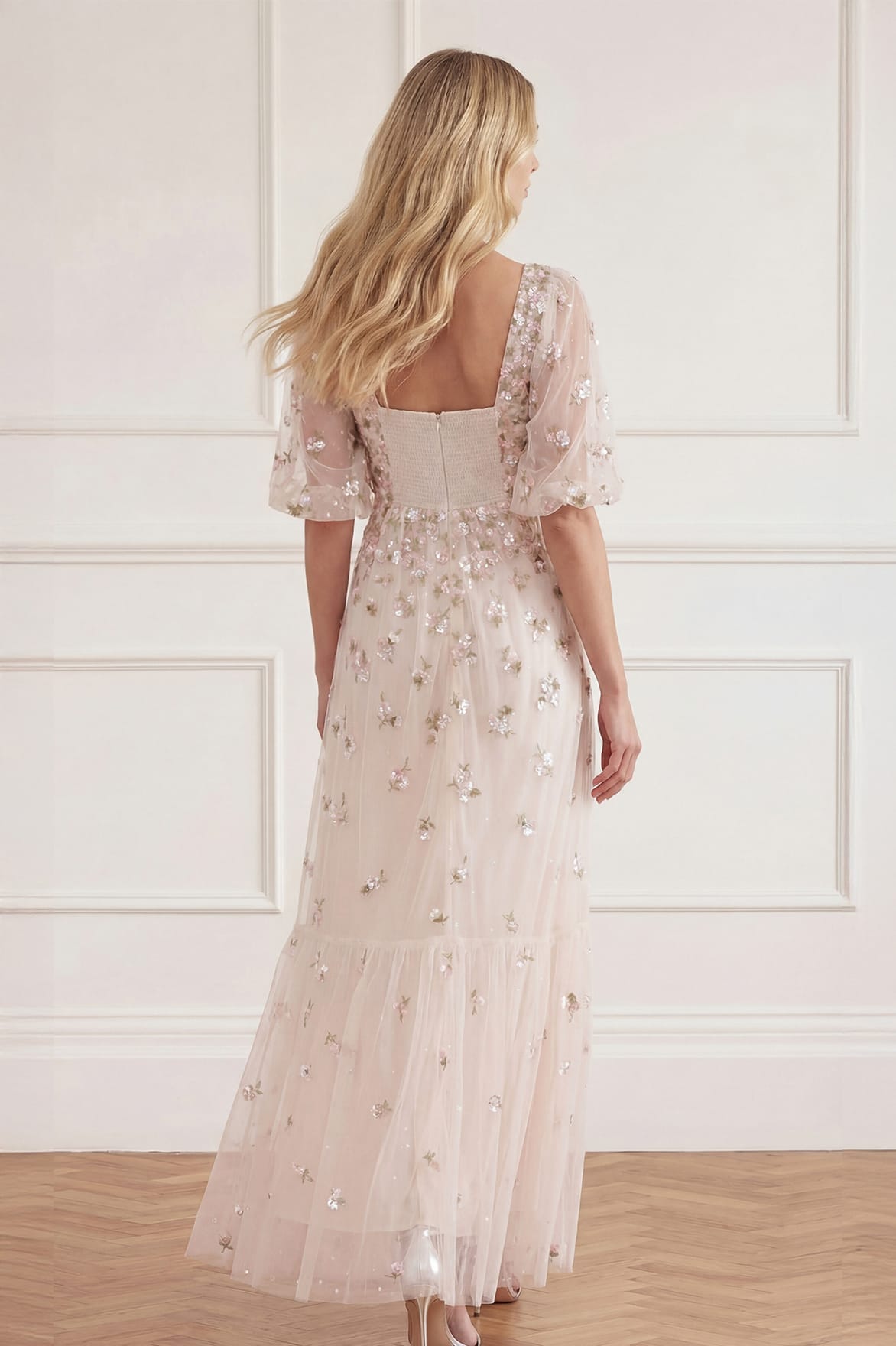 Meadow Ditsy Sweetheart Ankle Gown