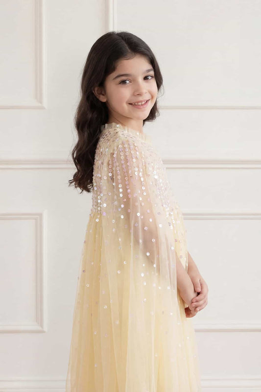 Moonlight Sequin Cape Kids Dress