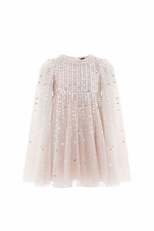 Moonlight Sequin Cape Kids Dress