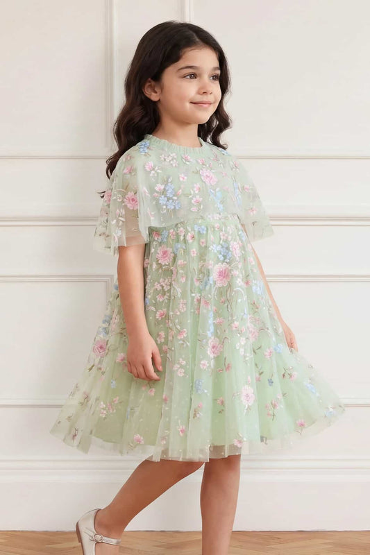 Peony Bouquet Cape Kids Dress