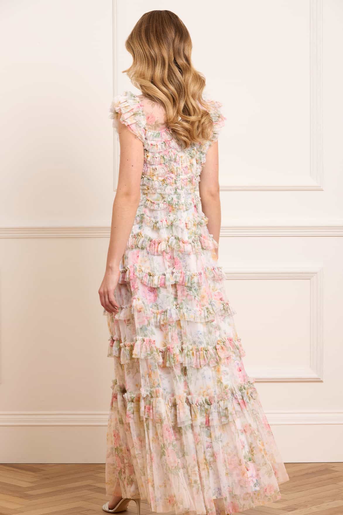 Pompadour Garden Round Neck Gown