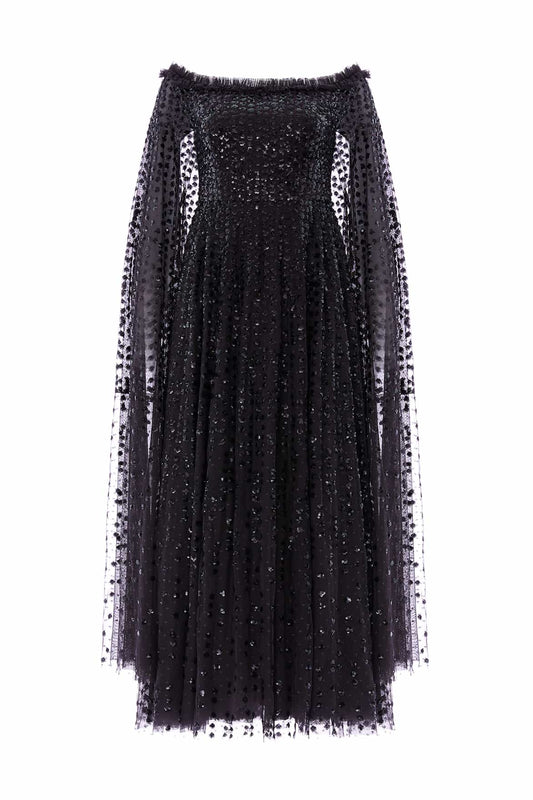 Raindrop Cape Ankle Gown