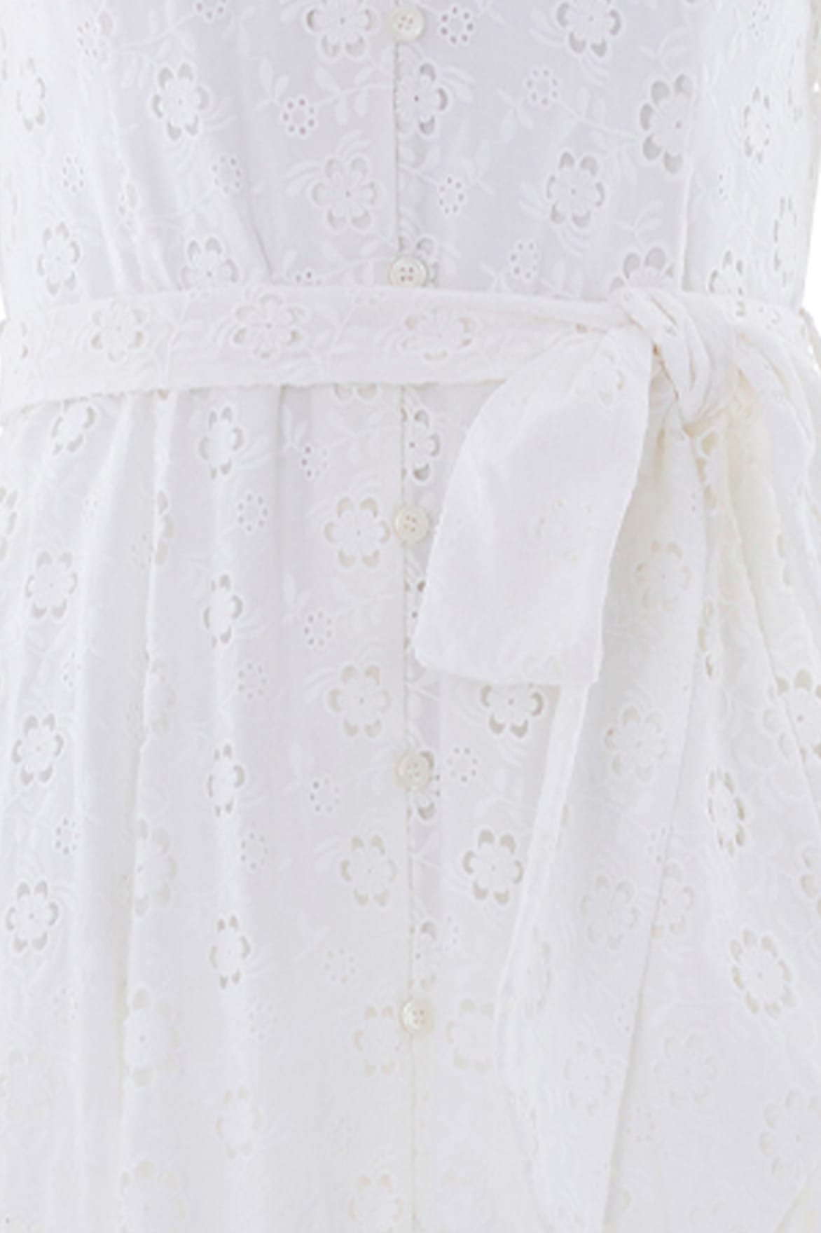 Romilly Cotton Broderie Long Sleeve Shirt Dress