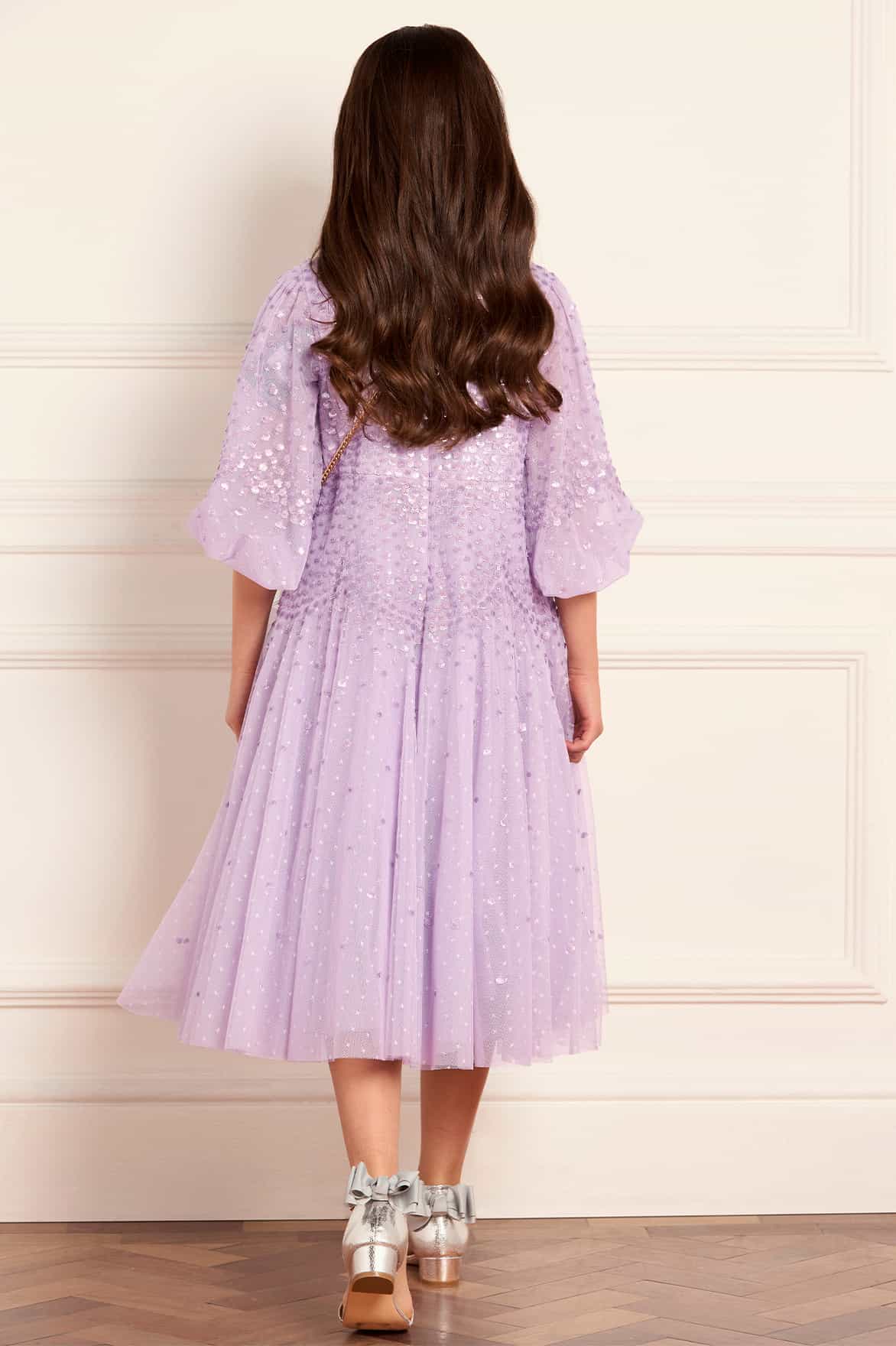 Scallop Sequin Kids Dress