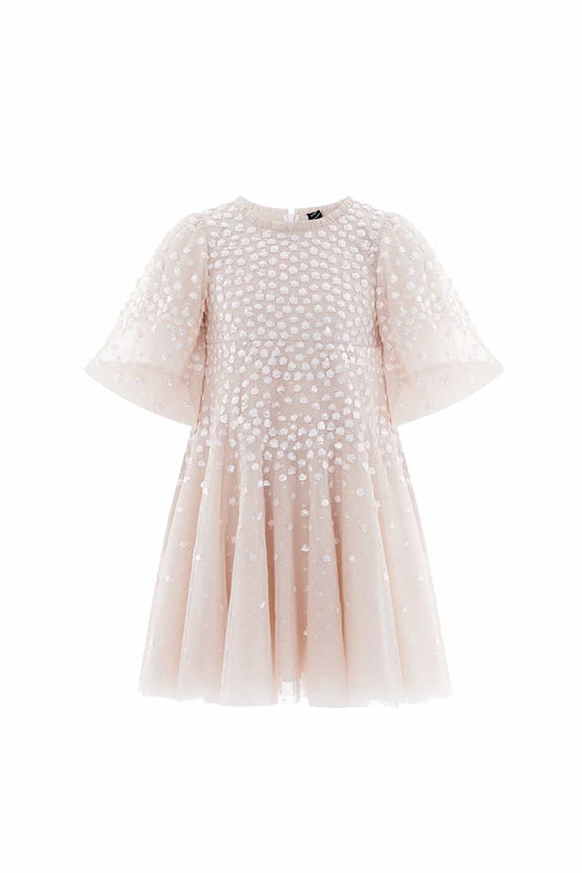 Scallop Sequin Kids Dress