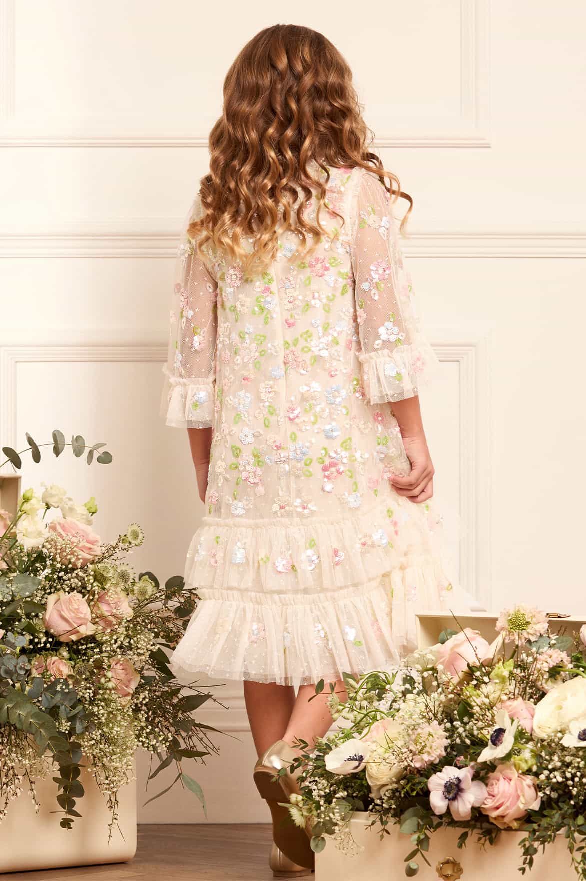 Sequin Bloom Kids Dress