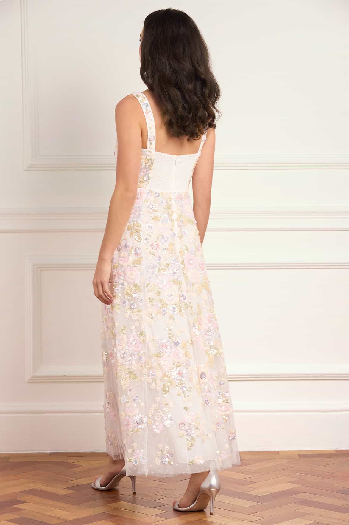 Sequin Paradise Sweetheart Ankle Gown