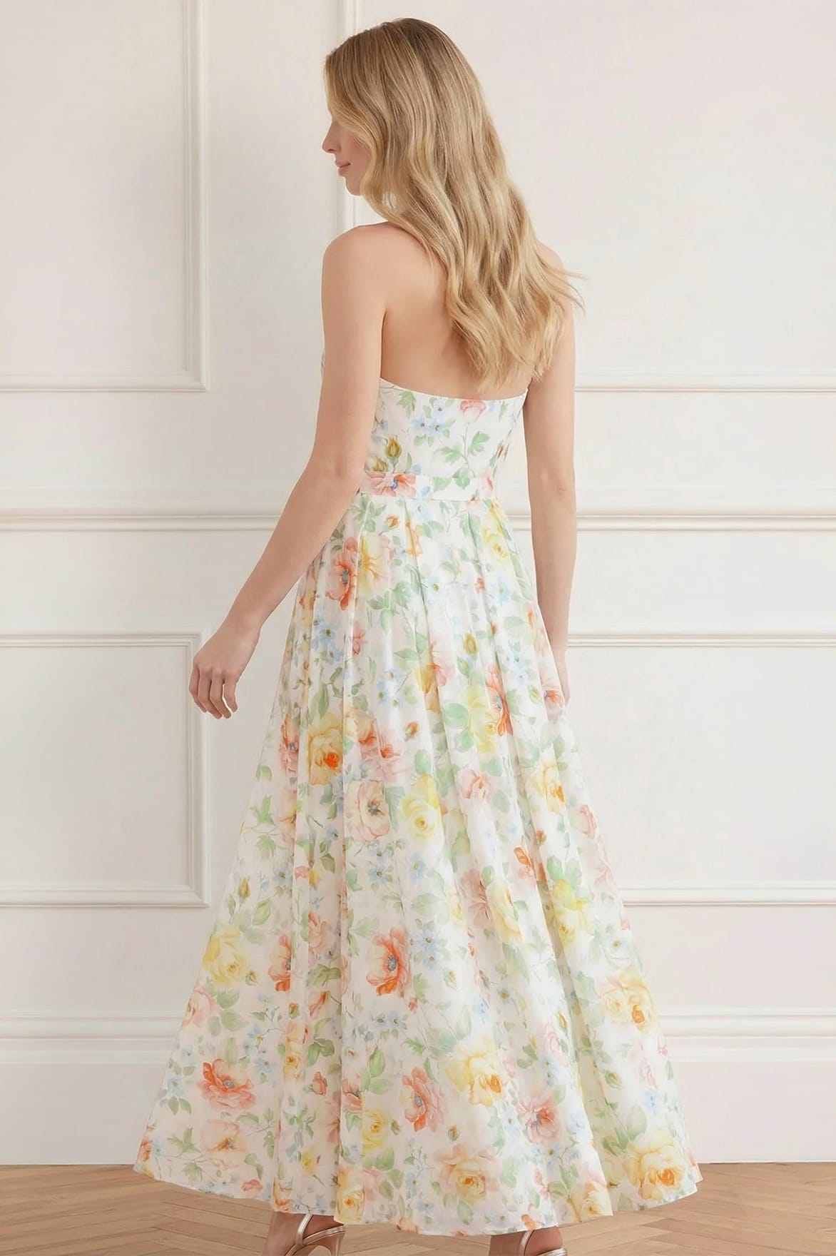 Sienna Rose Cotton Halter Ankle Gown