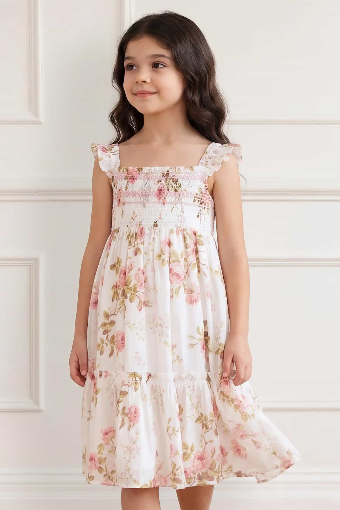 Summer’s Rose Smocked Cami Kids Dress