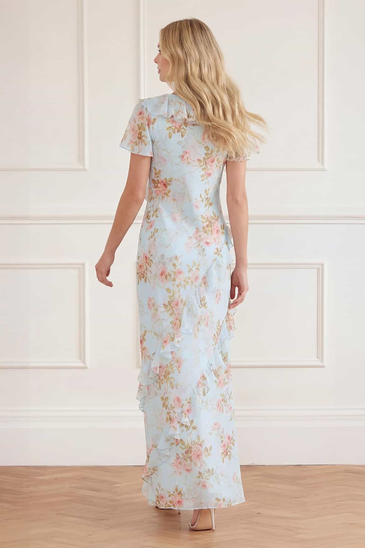 Summer's Rose Georgette V-Neck Gown