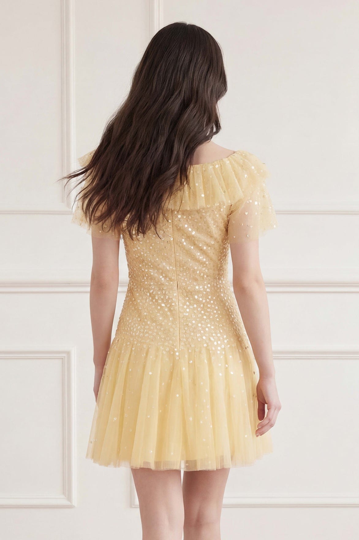 Sunrise Sequin Short Sleeve Micro Mini Dress