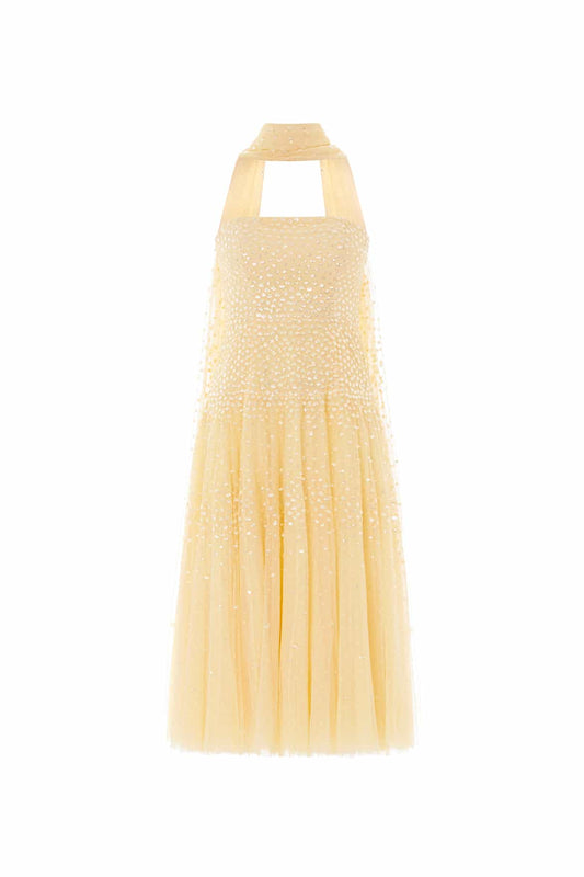 Sunrise Sequin Strapless Cape Ballerina Dress