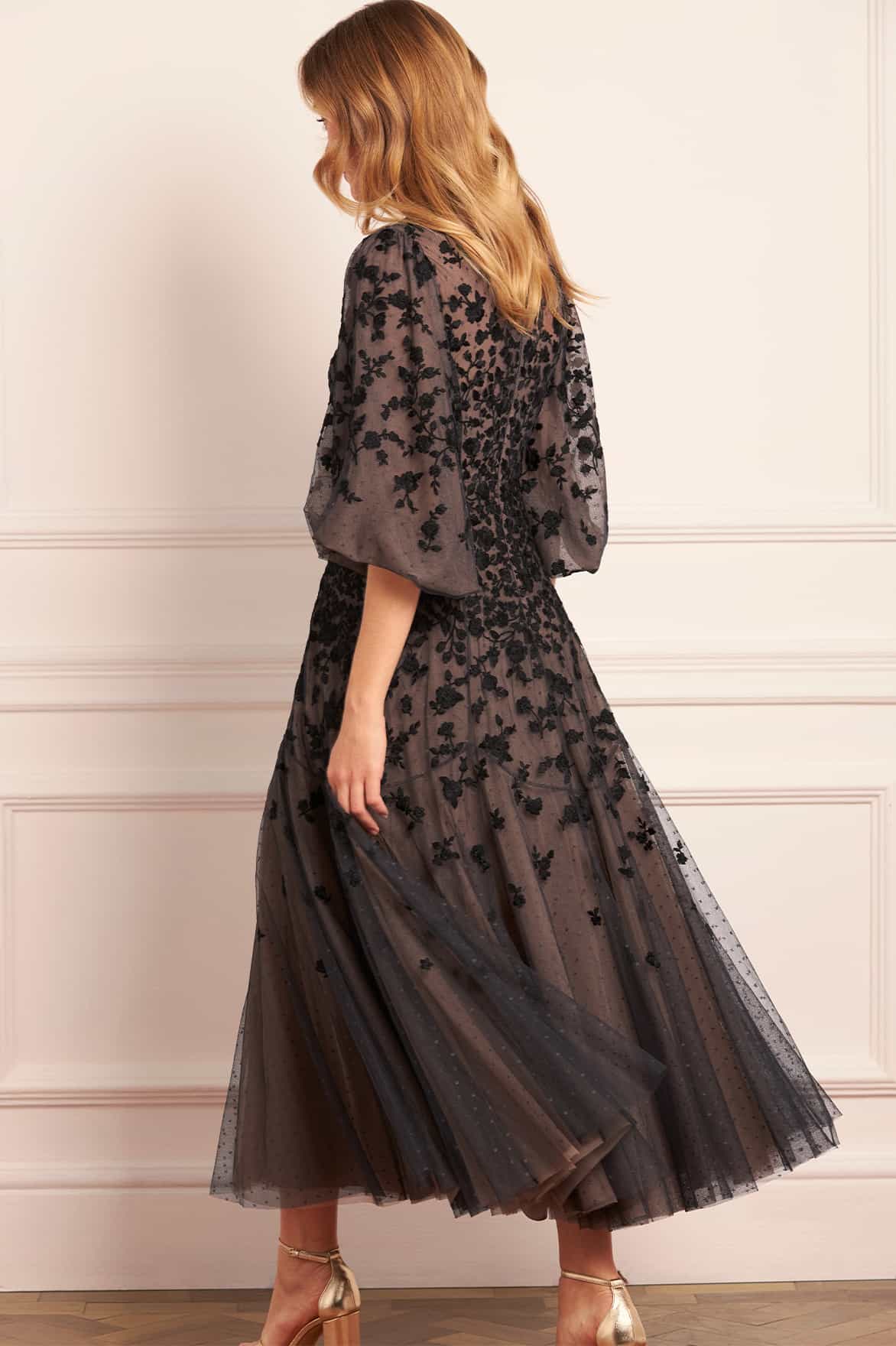 Sylvia Rose Round Neck Ankle Gown