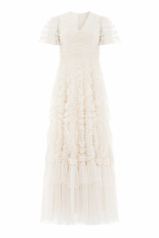 Verity Ruffle V-Neck Gown