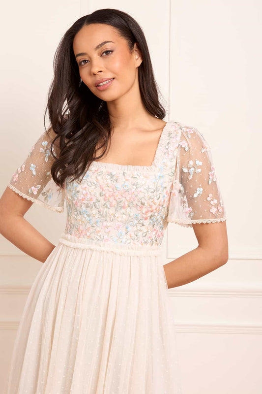 Versailles Ditsy Bodice Ankle Gown