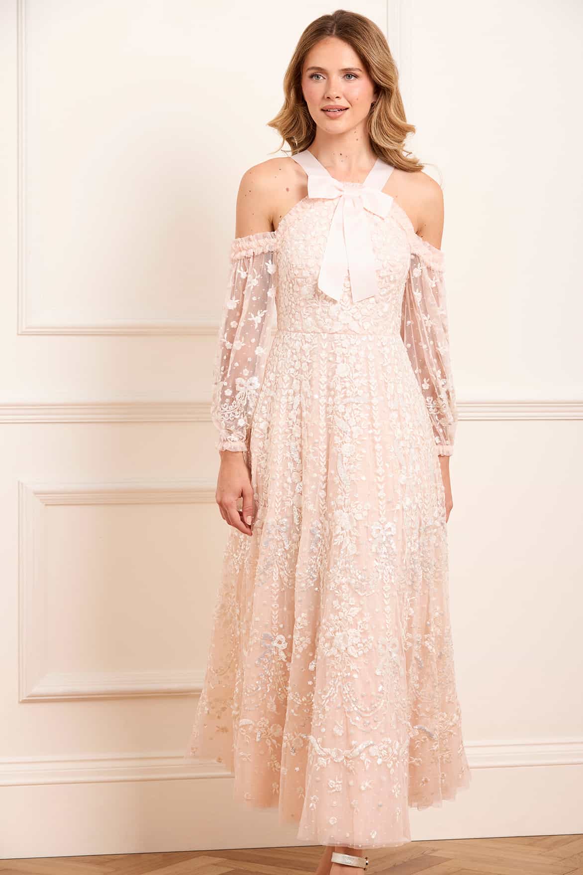 Adeline Off-Shoulder Ankle Gown