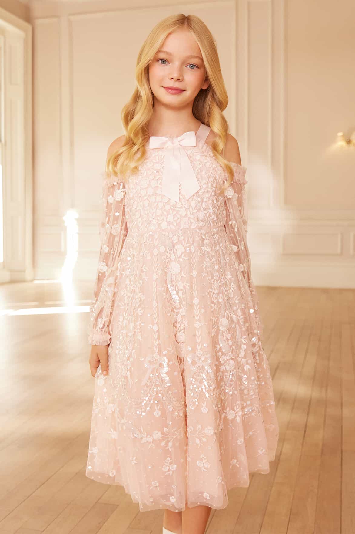Adeline Off-Shoulder Kids Dress