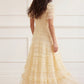 Amara Round Neck Ruffle Gown