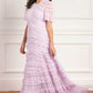 Amara Round Neck Ruffle Gown