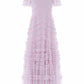 Amara Round Neck Ruffle Gown