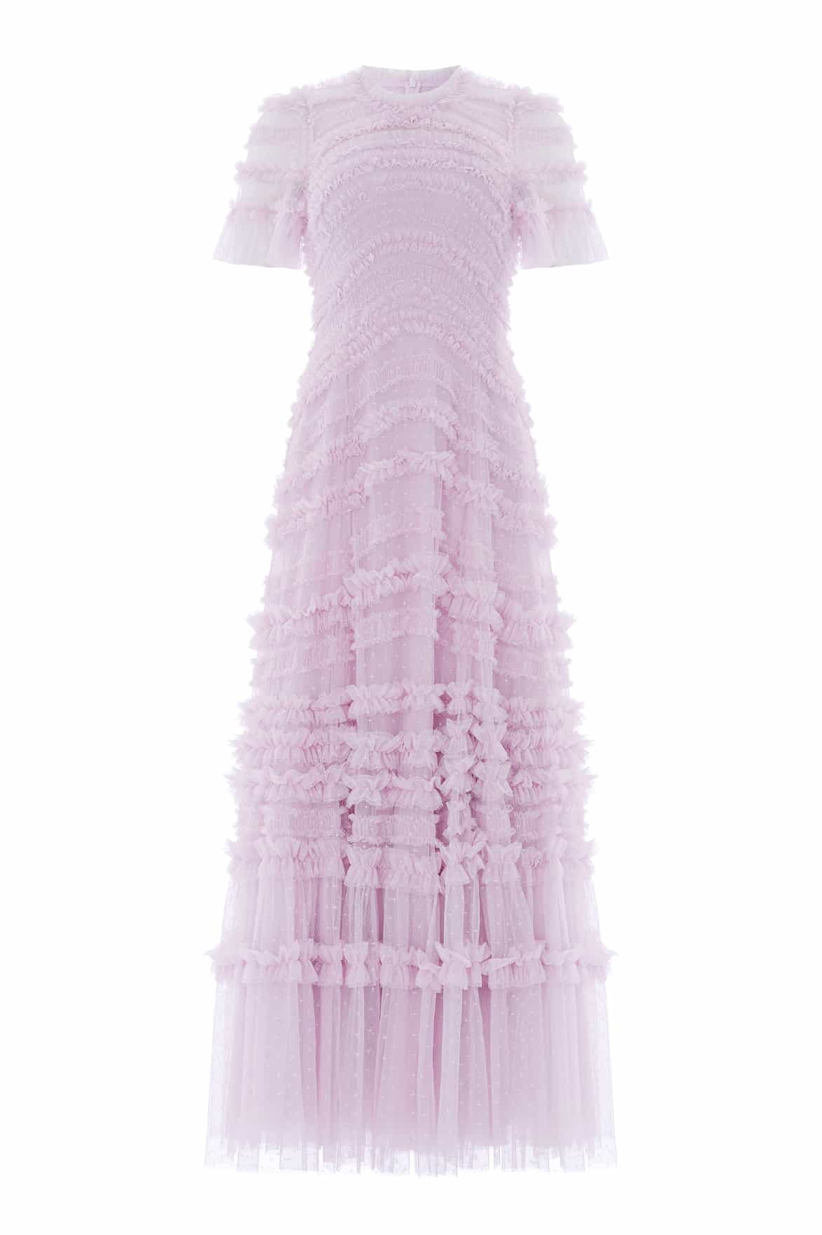Amara Round Neck Ruffle Gown