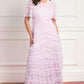 Amara Round Neck Ruffle Gown