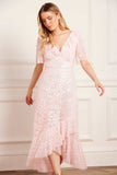 Anais Sequin Frill Ankle Gown