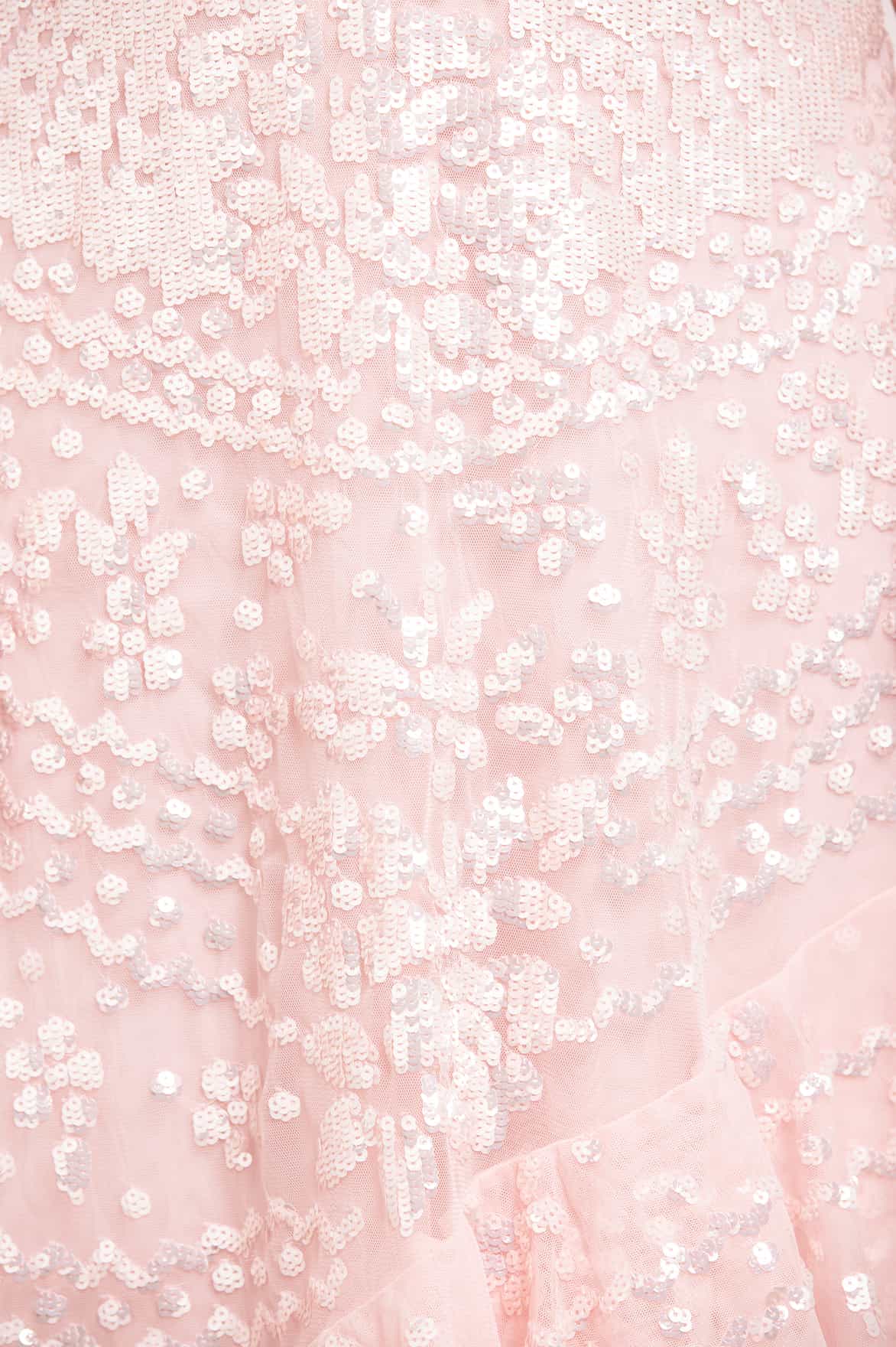 Anais Sequin Frill Ankle Gown