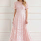 Anais Sequin Short Sleeve Gown