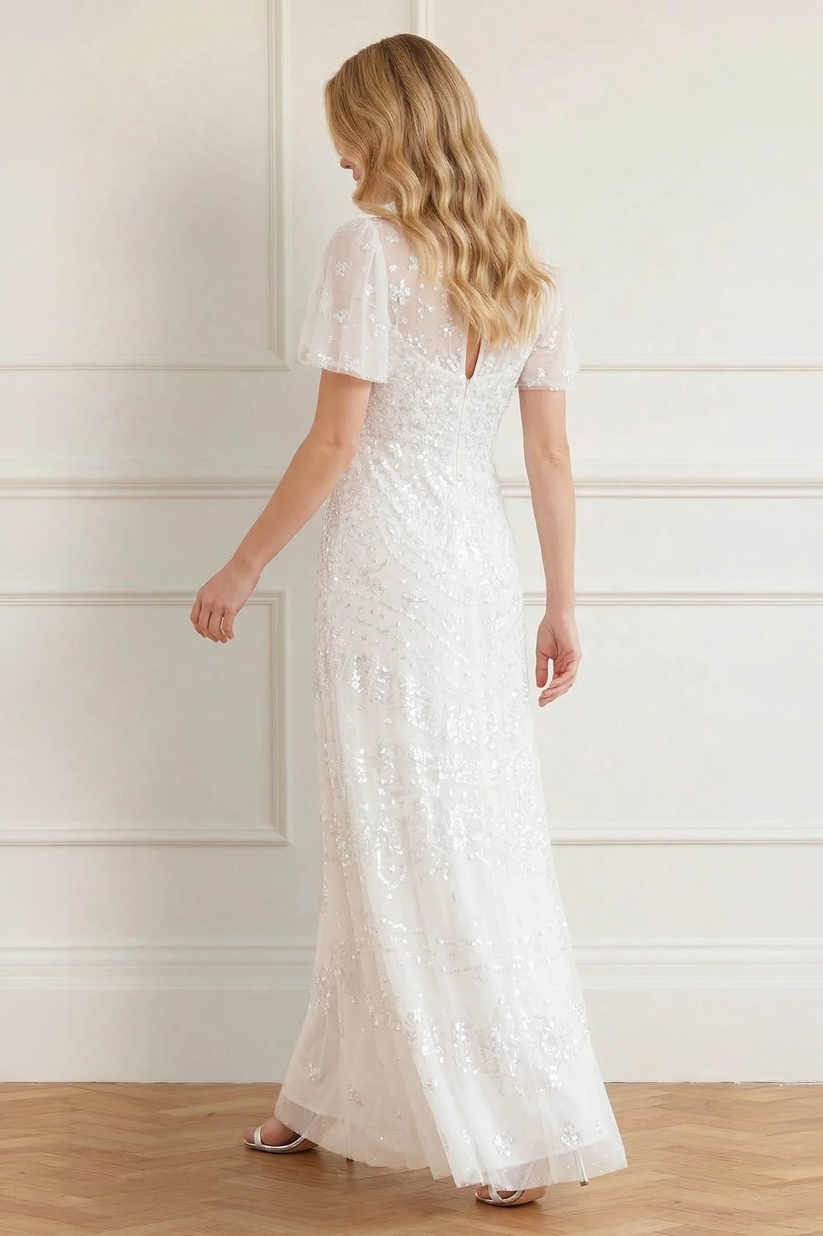 Anais Sequin Short Sleeve Gown