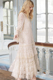 Annie Sequin Tiered Ankle Gown